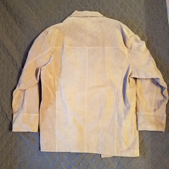 Men's cream colored leather coat - Picture 2 of 5